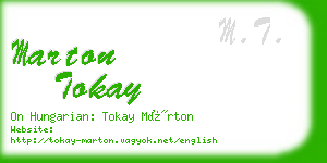 marton tokay business card